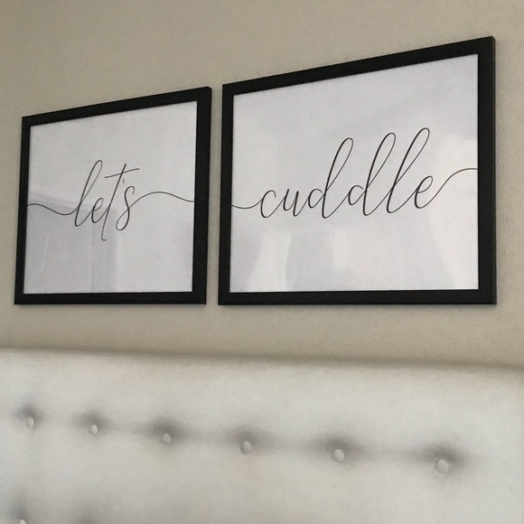 Urban Outfitters Other - Lets Cuddle Currsive Bedroom Sign Prints